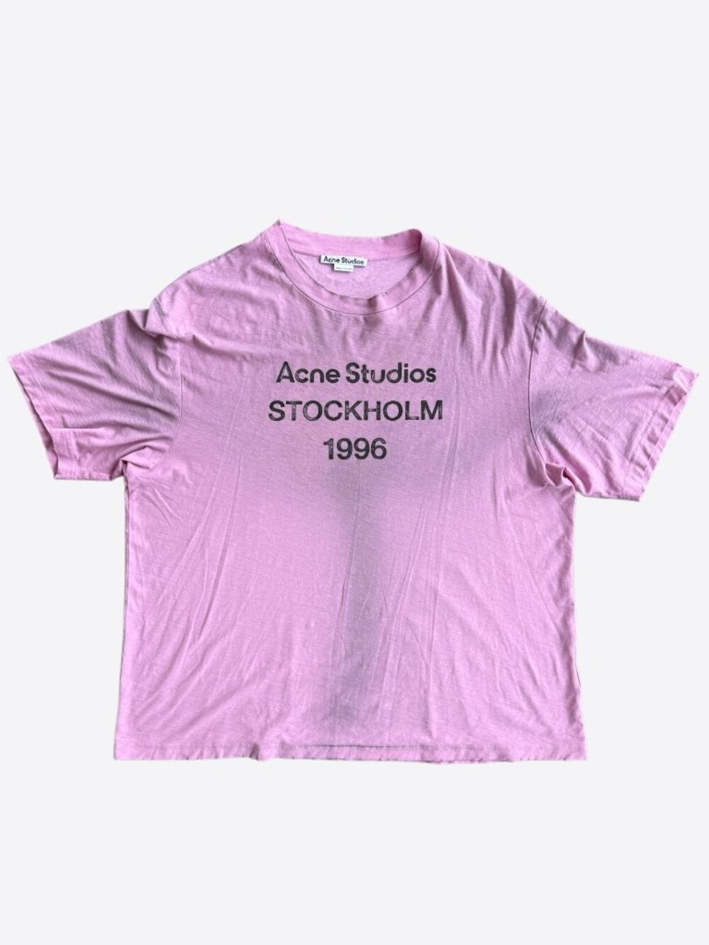 Acne Studios Pink & Black Stockholm 1996 Logo T-Shirt